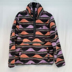 Billabong Pullover Half Snap Sherpa Jacket Multicoloured Women’s Size Large